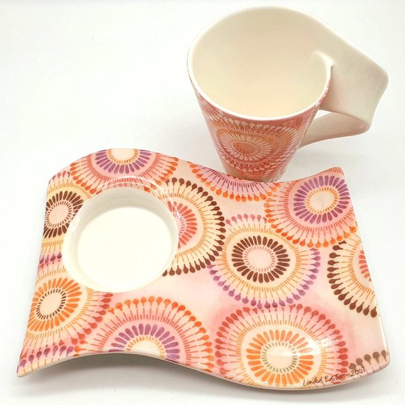 NWOT Villeroy Boch New Wave 12 oz Mug & Saucer Set - Picture 2 of 6